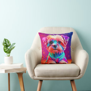 Levendige Maltese Pup Art Kussen