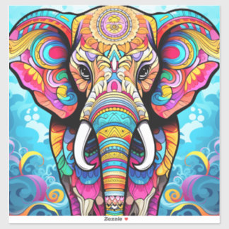 Levendige Mandala Elephant Sticker