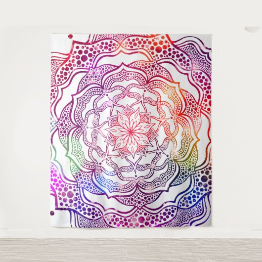 Levendige Mandala Kunst mooi Chic Stijlvol elegant Wandkleed (Voorkant)