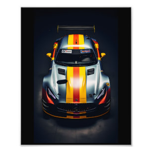 Levendige matte race auto foto print - Verbluffend Afdruk