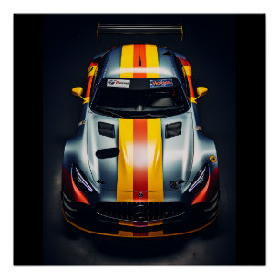 Levendige Matte Race Car Poster - Rev Up Your Wall Perfect Poster