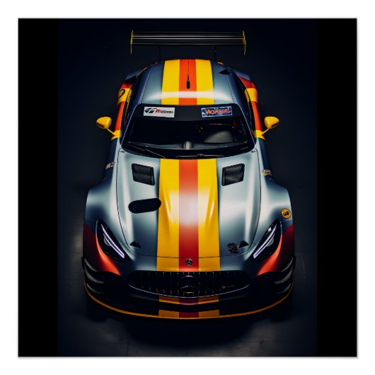 Levendige Matte Race Car Poster - Rev Up Your Wall Perfect Poster (Voorkant)