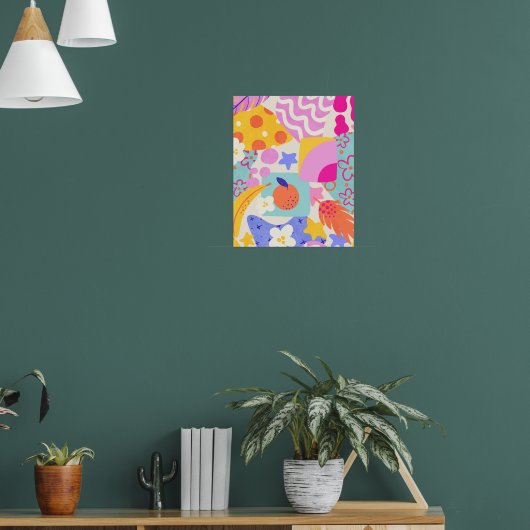 Levendige Maxi Patchwork Poster (Woonkamer 1)