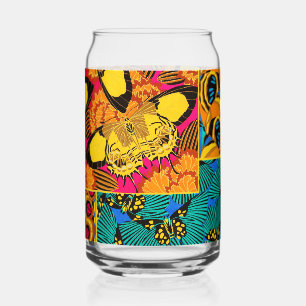 Levendige Maximalistische Roze & Turquoise Vlinder Blikvorm Glas