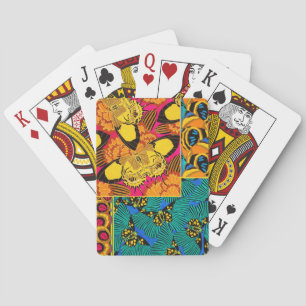 Levendige Maximalistische Roze & Turquoise Vlinder Pokerkaarten