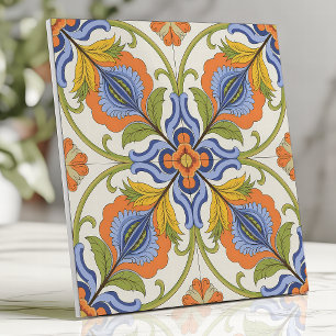 Levendige mediterrene majolica bloemmotief tegeltje