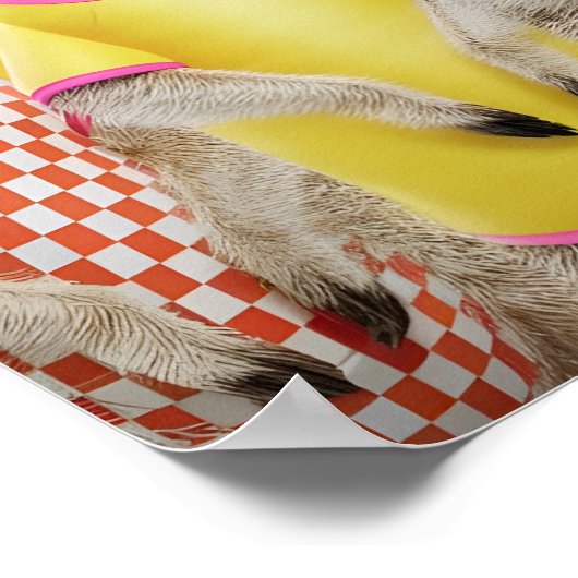 Levendige Meerkat Group in stijlvolle outfits Poster (Hoek)
