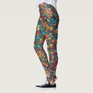 Levendige Metallic Floral Garden leggings - 
