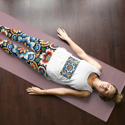 Levendige Mexicaanse borduurwerk Leggings