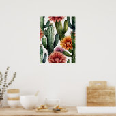 Levendige Mexicaanse Cactus Art Print (Keuken)