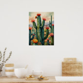 Levendige Mexicaanse Cactus Art Print (Keuken)