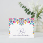 Levendige Mexicaanse Fiesta Style Rainbow Wedding Briefkaart (Staand voorkant)