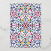 Levendige Mexicaanse Fiesta Style Rainbow Wedding Folie Uitnodiging (Achterkant)