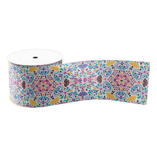 Levendige Mexicaanse Fiesta Style Rainbow Wedding Grosgrain Lint
