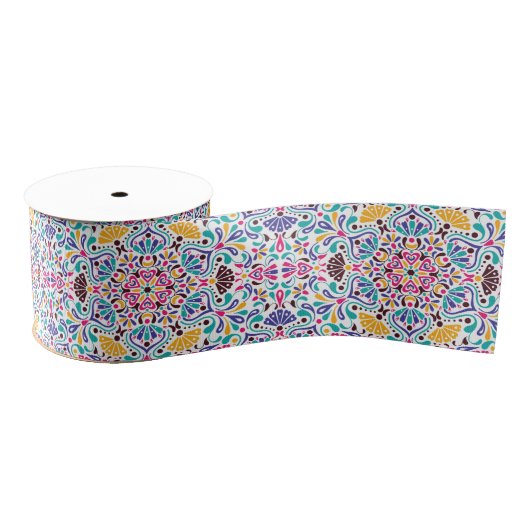 Levendige Mexicaanse Fiesta Style Rainbow Wedding Grosgrain Lint (Spoel)