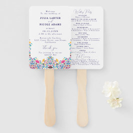 Levendige Mexicaanse Fiesta Style Rainbow Wedding Handwaaier