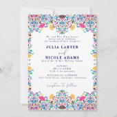 Levendige Mexicaanse Fiesta Style Rainbow Wedding Kaart (Voorkant)