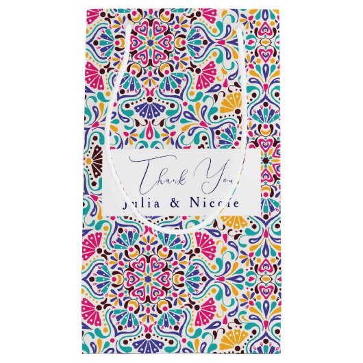 Levendige Mexicaanse Fiesta Style Rainbow Wedding Klein Cadeauzakje (Voorkant)