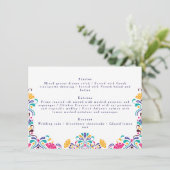 Levendige Mexicaanse Fiesta Style Rainbow Wedding Menu (Staand voorkant)