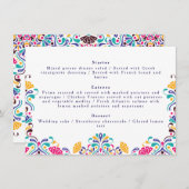 Levendige Mexicaanse Fiesta Style Rainbow Wedding Menu (Voorkant / Achterkant)