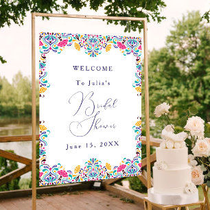 Levendige Mexicaanse Fiesta Style Rainbow Wedding Poster