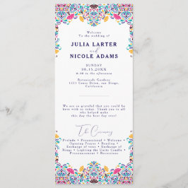 Levendige Mexicaanse Fiesta Style Rainbow Wedding Programma