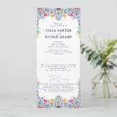 Levendige Mexicaanse Fiesta Style Rainbow Wedding Programma (Staand voorkant)