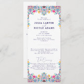 Levendige Mexicaanse Fiesta Style Rainbow Wedding Programma (Voorkant / Achterkant)