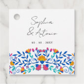 Levendige Mexicaanse Floral Fiesta bruiloft Bedankjes Labels (Voorkant)