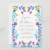 Levendige Mexicaanse Floral Fiesta bruiloft Kaart (Voorkant)