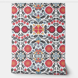Levendige Mexicaanse Folk Art Floral Vector Patroo Behang