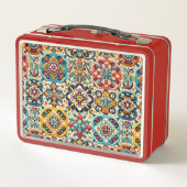 Levendige Mexicaanse rood-blauwe Tegels gepersonal (Achterkant)