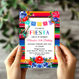 Levendige Mexicaanse Serape Fiesta verjaardagsfees Kaart