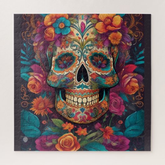 Levendige Mexicaanse viering: Sugar Skull Art Legpuzzel (Verticaal)