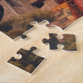 Levendige middeleeuwse fantasiestad legpuzzel (Zijkant)