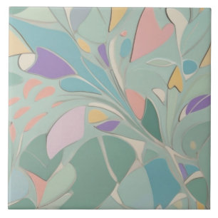 Levendige Mint Abstract Modern Pastel Kleurrijk Tegeltje
