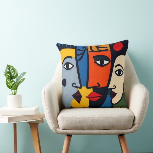 Levendige moderne kunst kussen (Stoel)