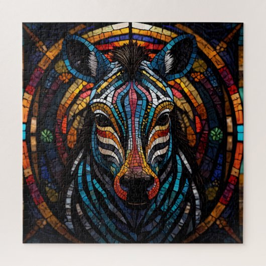 Levendige Mozaïek Zebra Legpuzzel (Verticaal)