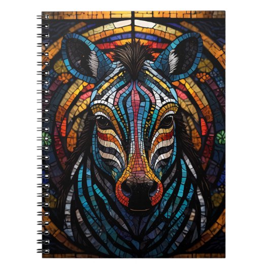 Levendige Mozaïek Zebra Notitieboek (Voorkant)