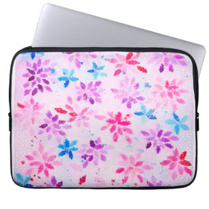 Levendige Mozaïekflora Stijlvolle Artistieke Laptop Sleeve