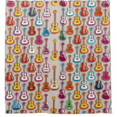 Levendige multi-gekleurde gitaar Musical Style Douchegordijn (Voorkant)