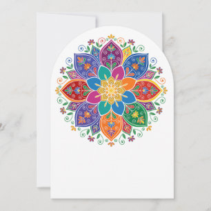Levendige multi-kleur bloemrijke Mandala Vector Ku Kaart