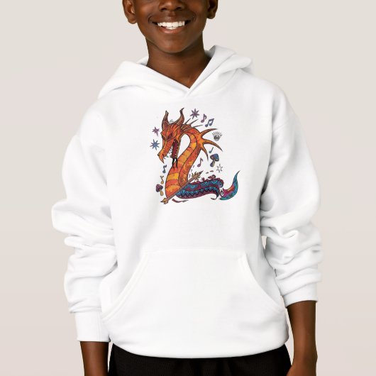 Levendige Mythologische Draak Illustratie T-Shirt (Voorkant)