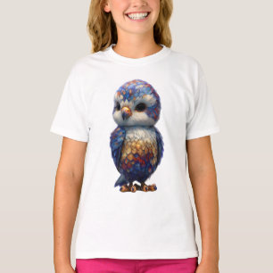 Levendige Mythologische Gevederde Uiltje Kinderen T-shirt