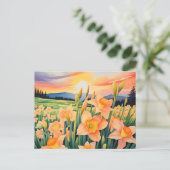 Levendige narcis weide briefkaart (Staand voorkant)