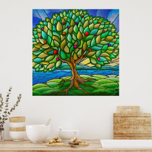 Levendige Natuur Tree of Life Decoratief Poster