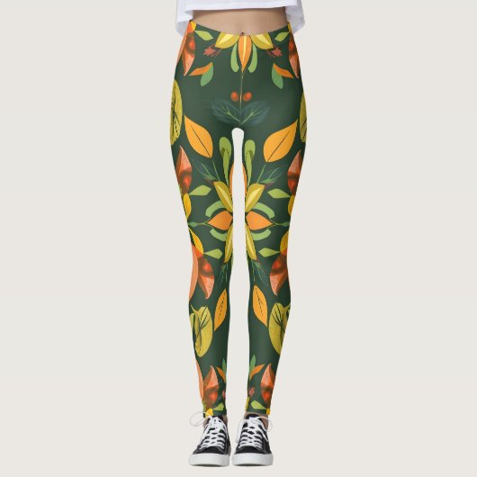 Levendige Natuurelementen Leggings (Voorkant)