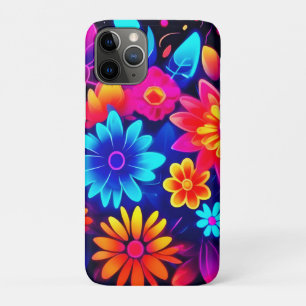 Levendige Neon Floral Art iPhone 11 Pro Hoesje