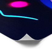 Levendige Neon Floral Art Poster (Hoek)