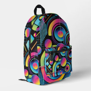Levendige Neon Geometrische Abstracte Bedrukte Rugzak